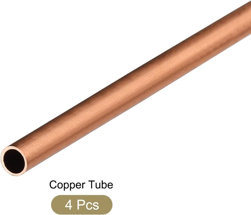 METALLIXITY Copper Tube (3mm OD x 0.25mm Wall T x 300mm L) 4Pcs, Straight Tubing - for Home Furnishing, Machinery, DIY Handicraft - Image 5